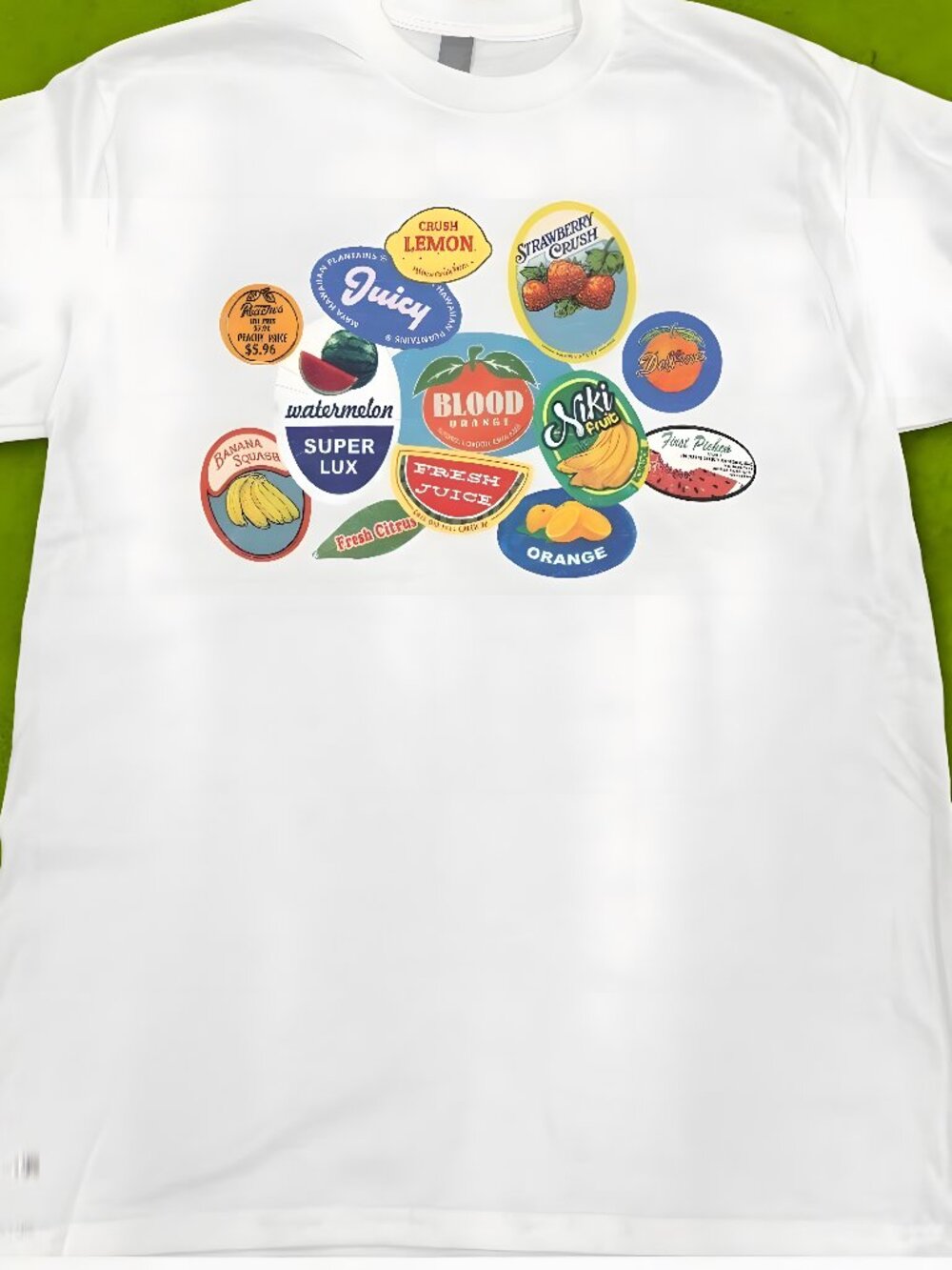 VINTAGE STYLE FRUIT LABEL TEE White T-shirt